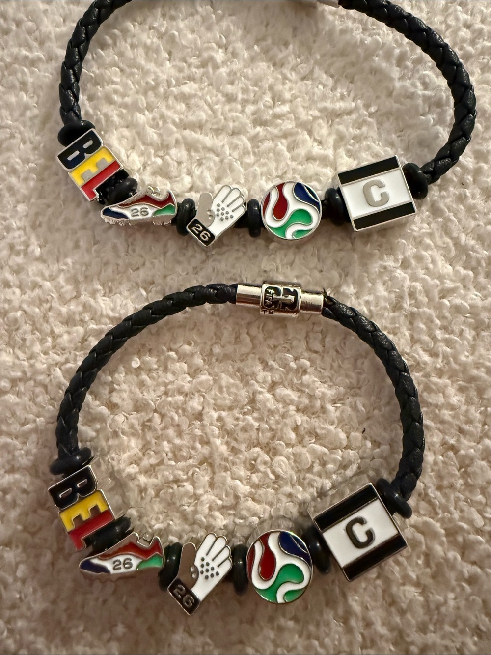 FIFA 2026 official Soccer Themed Braided Leather
Charm Bracelets - Picture 5 of 7